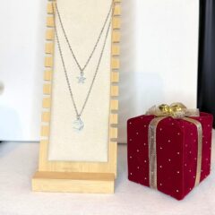 colar duplo prata 925 estrela e lua