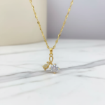 Fio Elegância Rosa | Ouro e Zircão (Aço Titânio)