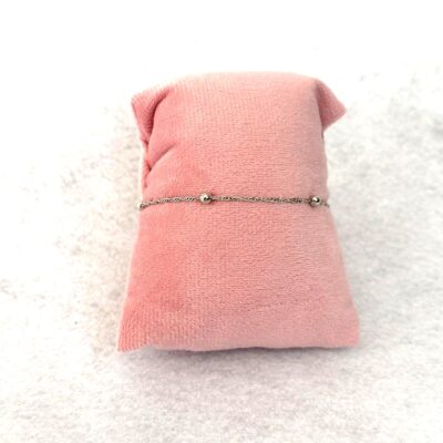 Pulseira Prata 925 Bolinha Minimalista 16 cm