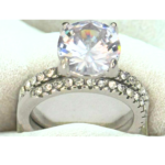 Conjunto de 2 Anéis — Banho de Prata, Zircônia Sintética