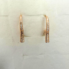 Brinco Argola Fina em Prata 925 com Zircônia Cúbica