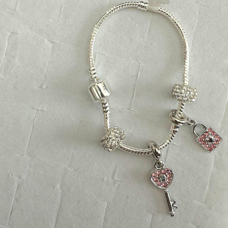 Pulseira prata charms – Pulseira em Prata 925 com Pingentes Decorativos