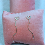 Brincos Coração Fluido Prata