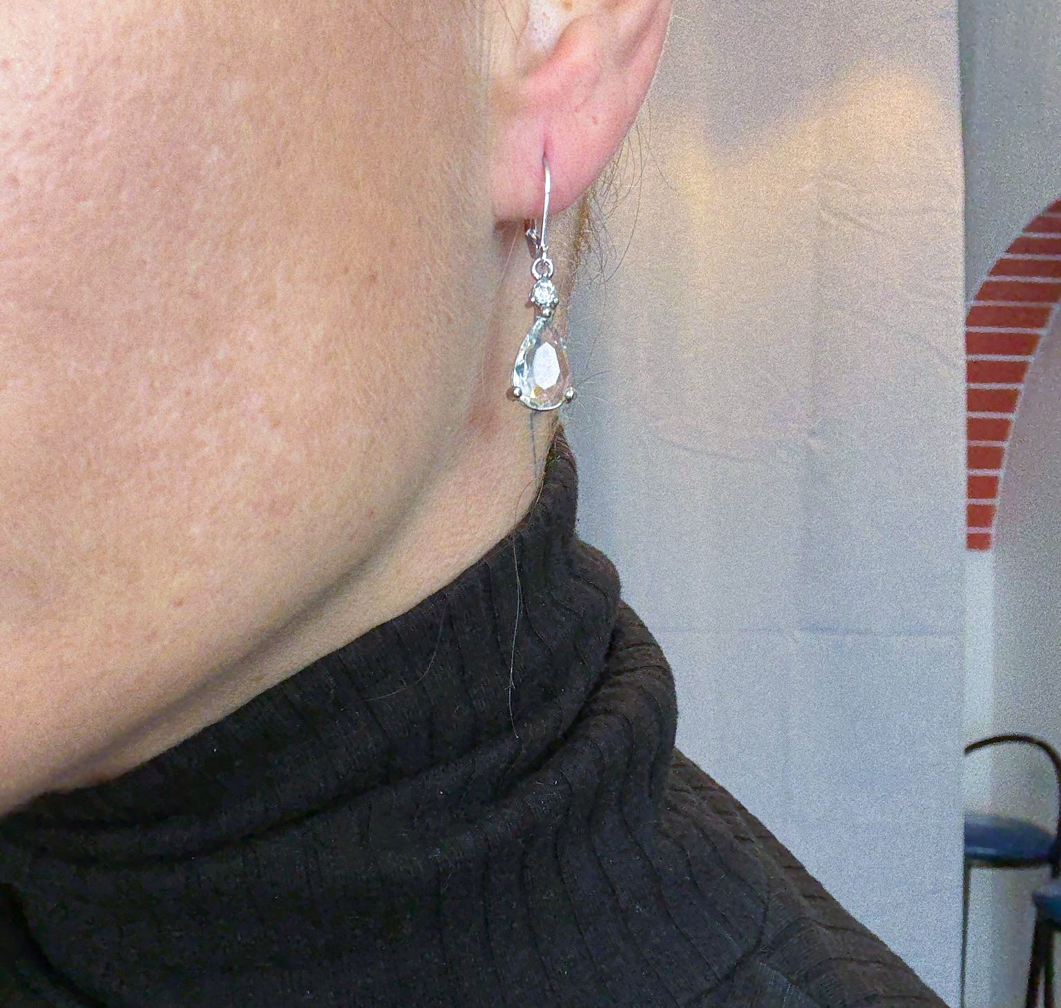 BRINCO GOTA PRATA 925 COM ZIRCÔNIA – BRINCO GOTA PRATA 925