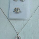 CONJUNTO PRATA 925 MOISSANITE – FIO, PENDENTE, BRINCOS E ANEL